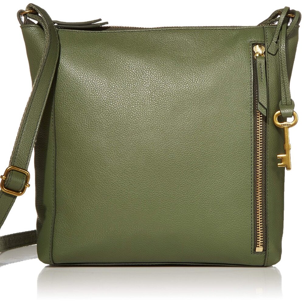 Fossil Tara Leather Crossbody Purse Handbag - Green Moss
